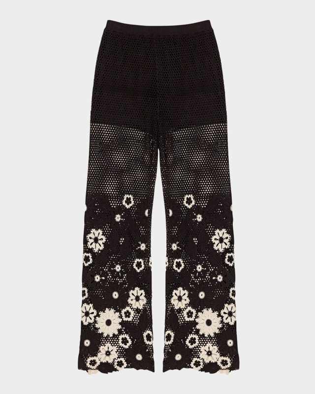 Pochetty Floral Crochet Pants